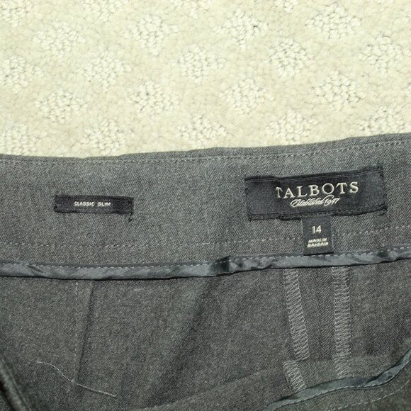 Talbots Women  Size 14 Gray Classic Slim Stretchy Side Zip Dress Pants - Picture 4 of 6